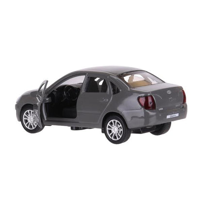 Машина металл LADA granta 11,5 см, двери, инерц, серый, кор. Технопарк в кор.2*36шт
