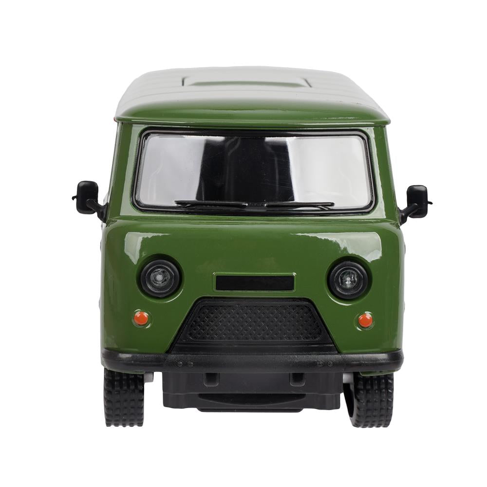 Машина металл свет-звук UAZ УАЗ 452, 18,5 см, св-зв, дв люк, баг, ин, зелен Технопарк в кор.2*18шт