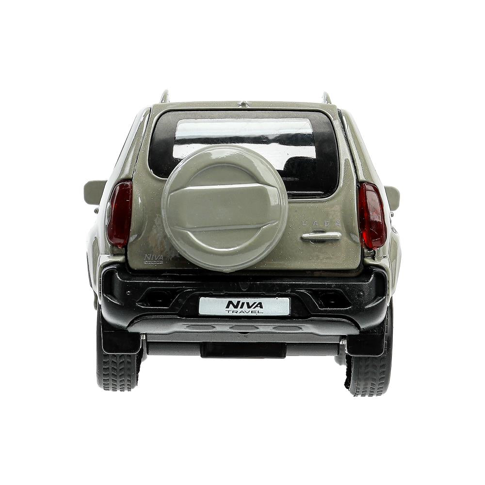 Машина металл LADA NIVA travel 12 см, двери, инер,серый, кор. Технопарк в кор.2*36шт