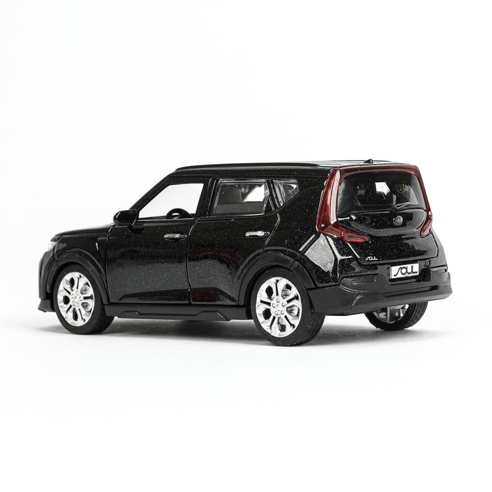 Машина металл KIA soul длина 12 см, двери, багаж., инерц, черный, кор. Технопарк в кор.2*36шт