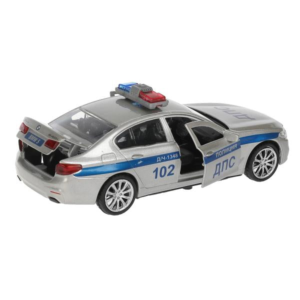Машина металл BMW 5-ER SEDAN M-SPORT ПОЛИЦИЯ 12 см, двери, баг, кор. Технопарк в кор.2*36шт