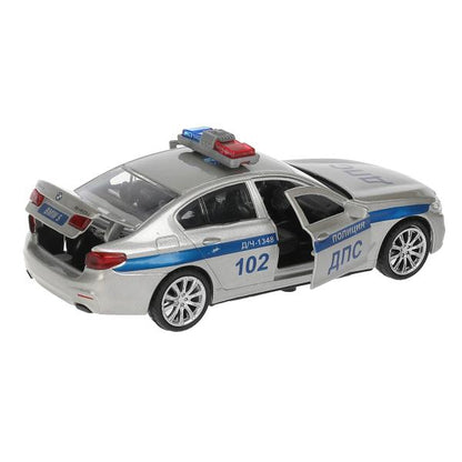 Машина металл BMW 5-ER SEDAN M-SPORT ПОЛИЦИЯ 12 см, двери, баг, кор. Технопарк в кор.2*36шт