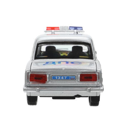 Машина металл свет-звук LADA ВАЗ-2106 13 cm,ПОЛИЦИЯ серебряный кор.технопарк Технопарк в кор.2*36шт