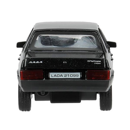 Машина металл свет-звук LADA 21099"спутник",12см,откр дв,баг,инер,черный,кор Технопарк в кор.2*36шт