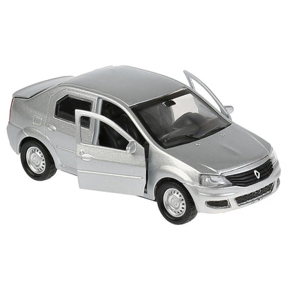 Машина металл "RENAULT LOGAN"12см, открыв. двери, инерц, серебристый, в кор. Технопарк в кор.2*36шт