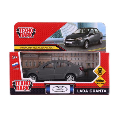 Машина металл LADA granta 11,5 см, двери, инерц, серый, кор. Технопарк в кор.2*36шт