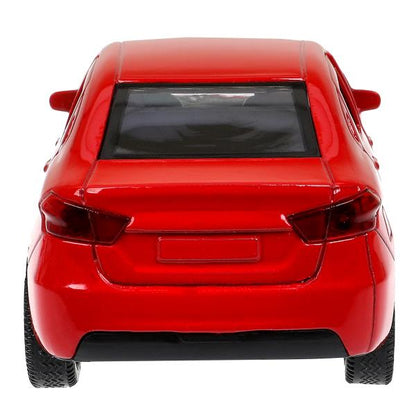 Машина металл LADA vesta 11,5 см, двери, багаж, красный, кор. Технопарк в кор.2*36шт