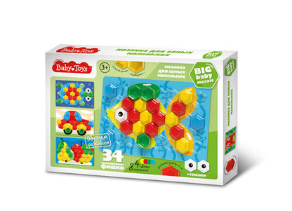 Мозаика для самых маленьких Baby Toys "Рыбка" d40/4 цв (34 эл) nev