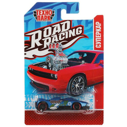 Машина металл ROAD RACING СУПЕРКАР 7,5 см, в ассорт, блист. Технопарк в кор.2*288шт