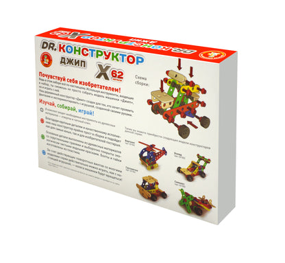 Конструктор деревянный "Джип" в кор.9шт