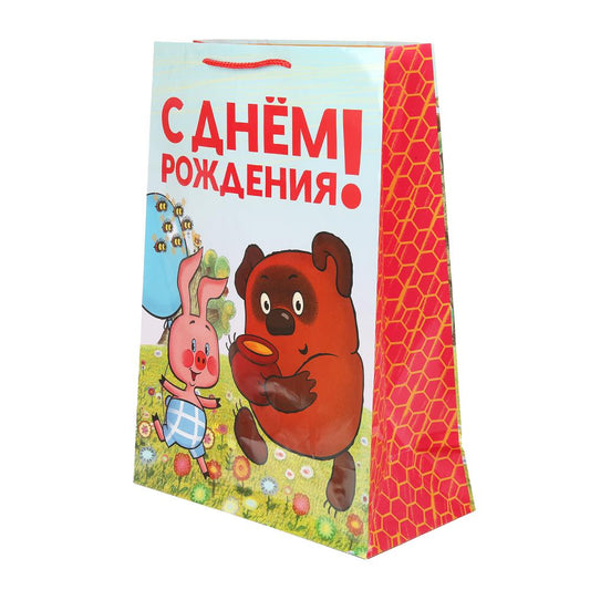 Пакет подарочный глянцевый СОЮЗМУЛЬТФИЛЬМ xl, Винни Пух,140 гр/м2 ЧУДО ПРАЗДНИК в кор.5*12шт