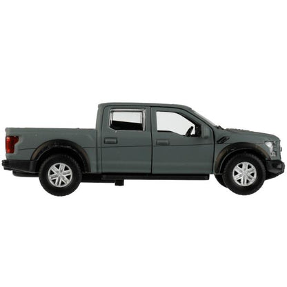 Машина металл FORD F150 RAPTOR SOFT 12 см, двери, багаж, инерц, серый, кор. Технопарк в кор.2*36шт