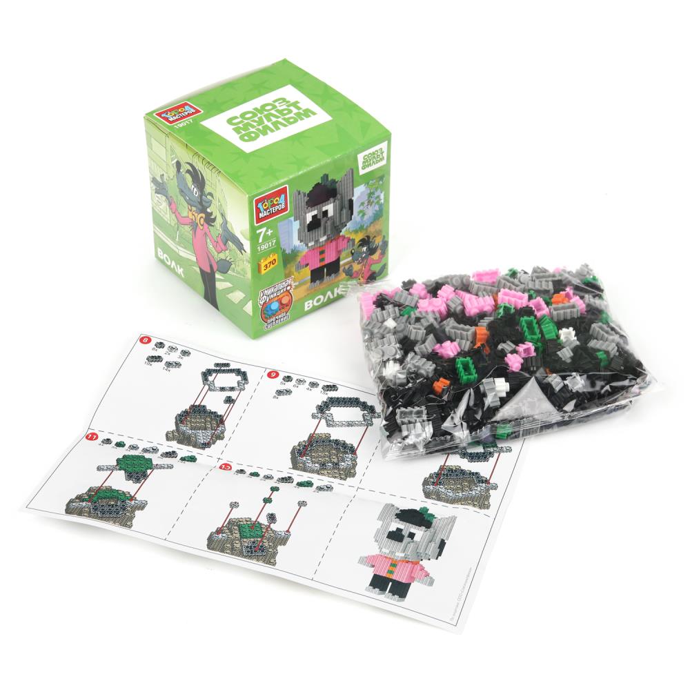 СОЮЗМУЛЬТФИЛЬМ конструктор 3D сборная фигурка волк ну погоди, 370 дет. Город мастеров в кор.180шт