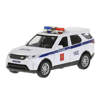 Машина металл land rover discovery полиция 12см,откр. двери,инерц,белый в кор Технопарк в кор.2*36шт