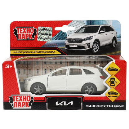 Машина металл KIA sorento prime, 12 см, двери, багаж., инерц., белый, кор. Технопарк в кор.2*24шт