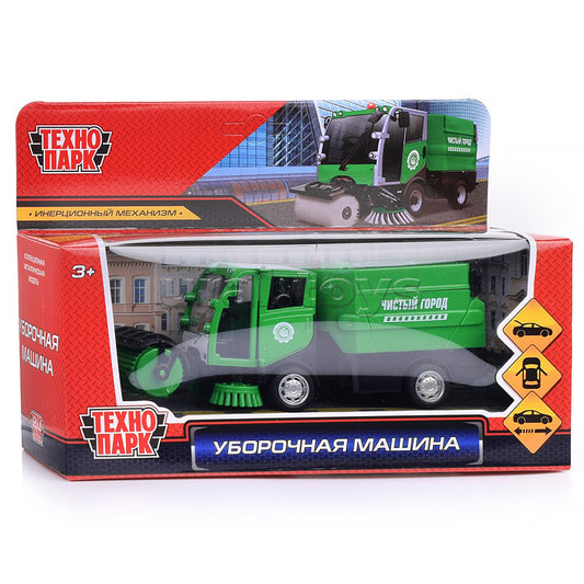 VACCAR-12SL-GN 317735 Машина металл свет-звук УБОРОЧНАЯ МАШИНА 15,5 см, двери, багаж, зелен, кор. Те