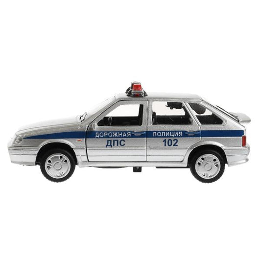 Машина металл свет-звук LADA-2114 "SAMARA" ПОЛИЦИЯ 12 см, двери, багаж, кор. Технопарк в кор.2*36шт