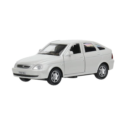 Машина металл LADA PRIORA 12 см,двери,инерц,серебристый перламутр,кор. Технопарк в кор.2*36шт