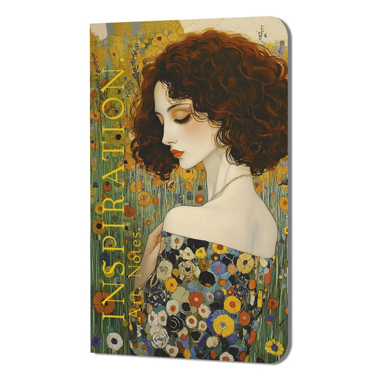 Блокнот Inspiration. Art. Notes. Климт (рыжая, кудрявая девушка, платье в цветочек)