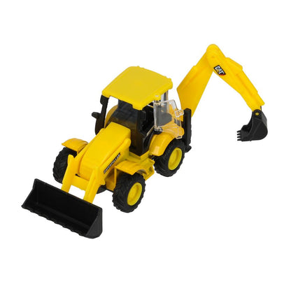 Машина металл caterpillar экскаватор-погрузчик, 15 см, дверь, инерция Технопарк в кор.2*24шт
