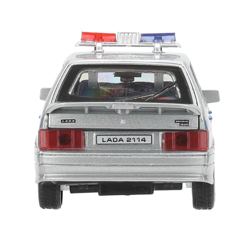 Машина металл свет-звук LADA-2114 "SAMARA" ПОЛИЦИЯ 12 см, двери, багаж, кор. Технопарк в кор.2*36шт