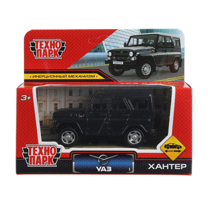 Машина металл UAZ ХАНТЕР длина 10,5 см, инерция, темно-серый, кор. Технопарк в кор.2*36шт