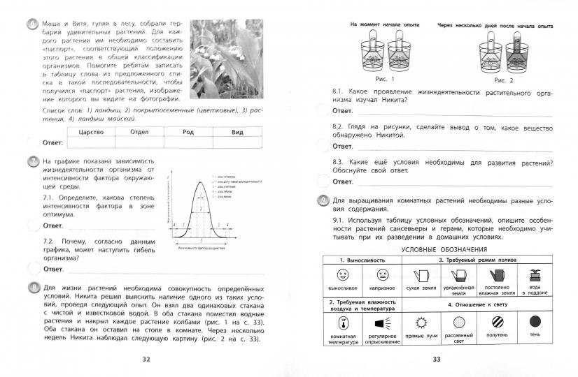 ВПР. Типовые задания. Биология. 6 класс. ФГОС. / Гончаренко.