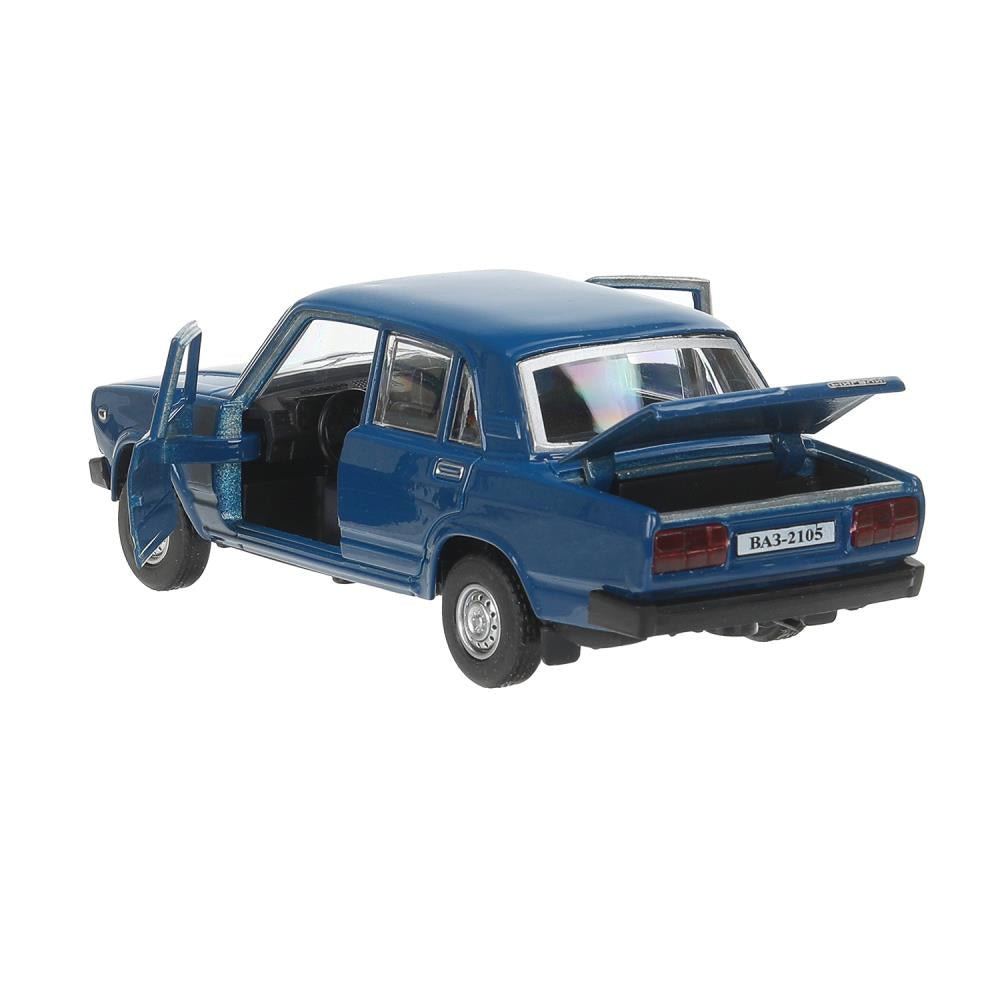 Машина металл LADA ваз-2105 1997 12cm,двери,багаж,инерц.темно-синий,кор. Технопарк в кор.2*36шт