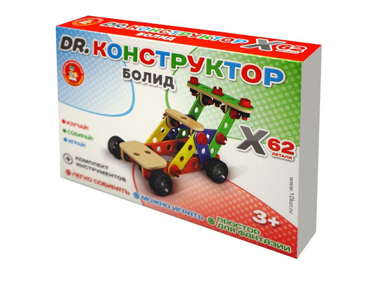 Конструктор деревянный "Болид" в кор.9шт