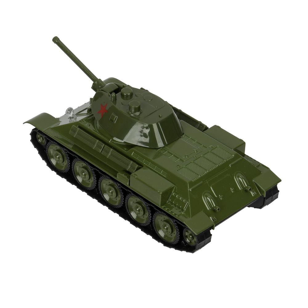 Машина металл УРАЛВАГОНЗАВОД Т-90 ТАНК т-34 12 см,зеленый,звезда, кор. Технопарк в кор.2*32шт