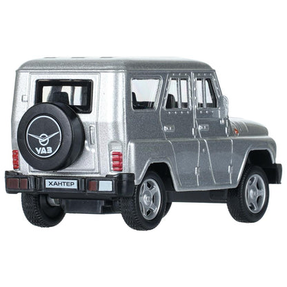 Машина металл UAZ ХАНТЕР длина 10,5 см, инерция, серебристый, Технопарк