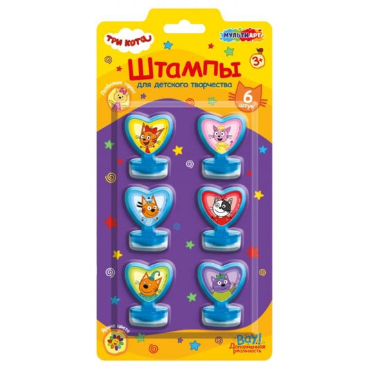 Набор штампиков Три Кота 6 шт MultiArt