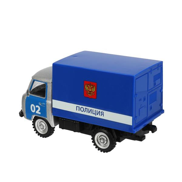 Модель металл УАЗ 3303 ПОЛИЦИЯ UAZ 11 см, двери, инерц. Технопарк в кор.2*96шт