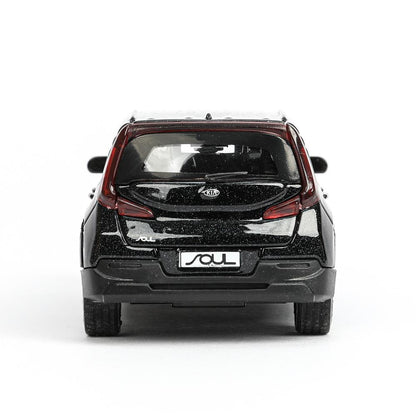 Машина металл KIA soul длина 12 см, двери, багаж., инерц, черный, кор. Технопарк в кор.2*36шт