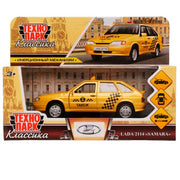 Машина металл LADA -2114 "SAMARA" ТАКСИ, 12 см, двери, баг, инерц., кор. Технопарк в кор.2*36шт