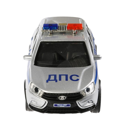 Машина металл свет-звук LADA VESTA SW CROSS ПОЛИЦИЯ 12см, открыв. двери 9748P Технопарк в кор.2*36шт