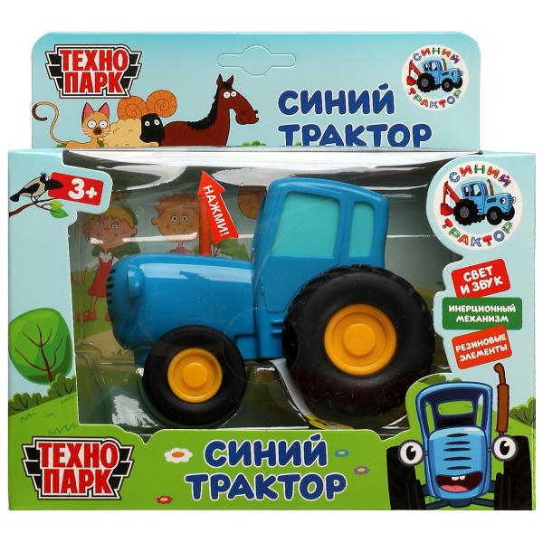 Модель металл свет-звук СИНИЙ ТРАКТОР длина 11 см, инерц, синий, кор. Технопарк в кор.48шт