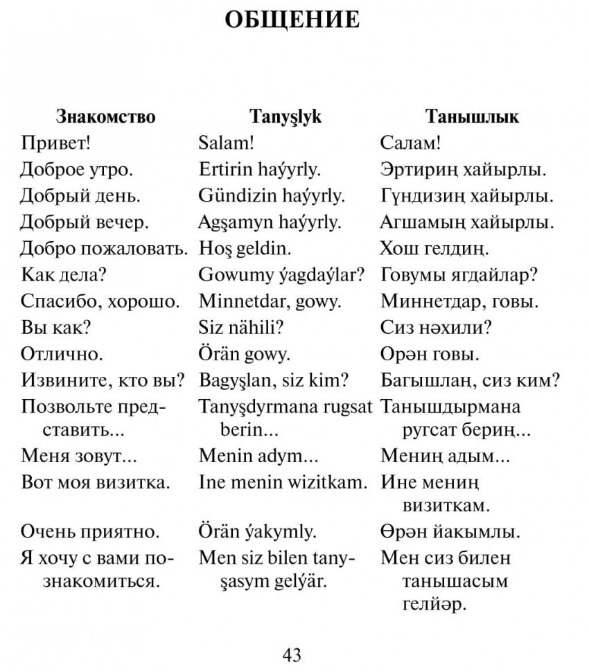 Русско-туркменский  разговорник. Худайбердиев М.