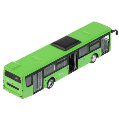 LIAZ5292-18-GN 326458 Модель металл АВТОБУС ЛИАЗ-5292 длина 18 см, двери, инерц, зеленый, кор. Техно