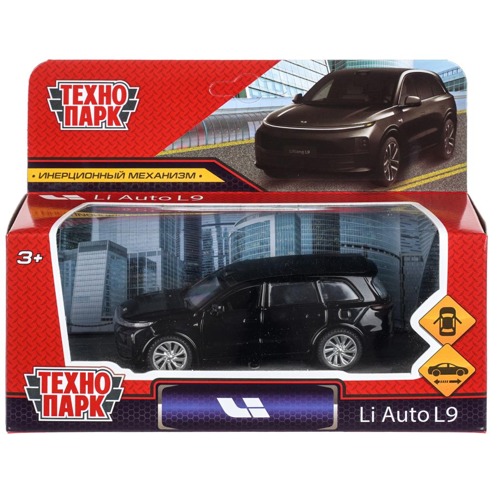 Машина металл li auto l9 10,5 cm, двери, инерц, черный, Технопарк