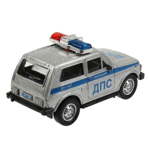 Машина металл LADA ПОЛИЦИЯ 10 см, инерция, кор. Технопарк в кор.2*96шт