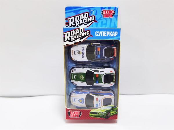 Машина металл ROAD RACING набор СУПЕРКАР 7 см, 3 шт,в ассорт, кор. инерц Технопарк в кор.2*240наб