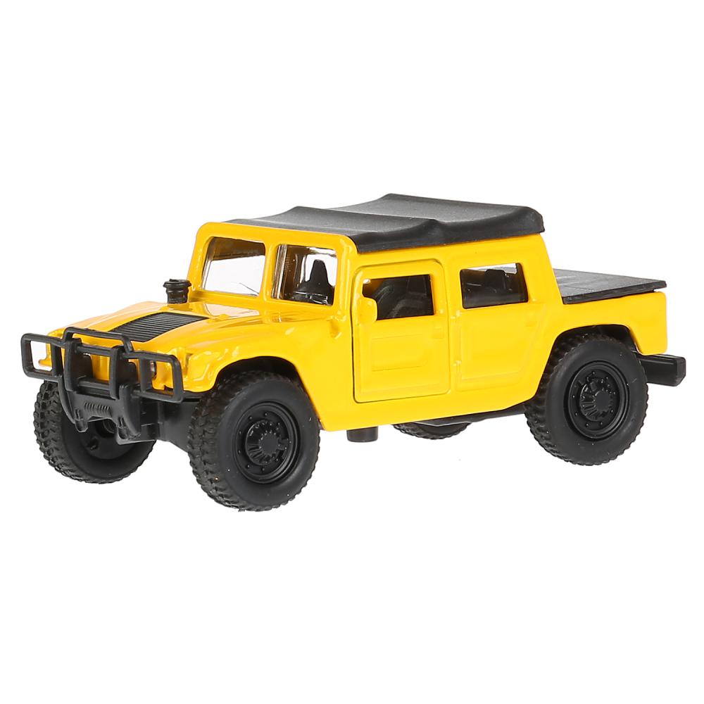 Машина металл Hummer H1 пикап желтый 12см, открыв. двери, инерц. в кор. Технопарк в кор.2*24шт