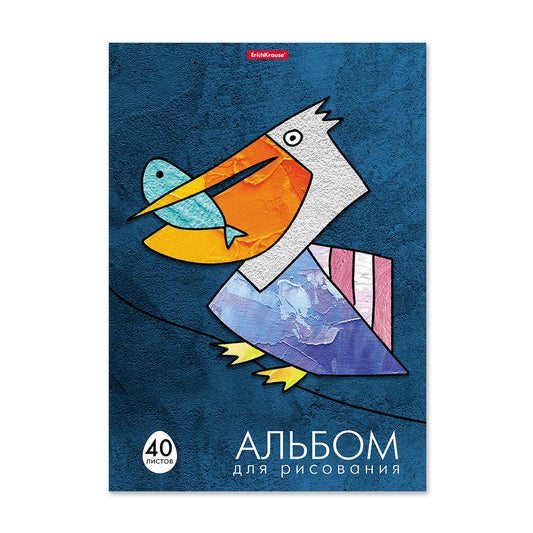 ErichKrause® Альбом для рисования на клею "Birds" А4, 40 листов, арт.54345