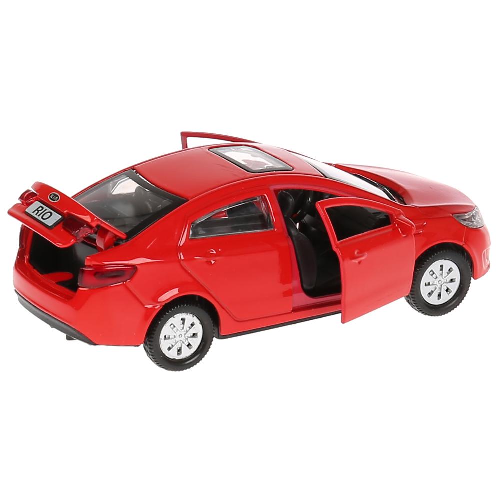 Машина металл KIA RIO длина 12 см, двери, багаж, инерц, красный, кор. Технопарк в кор.2*36шт