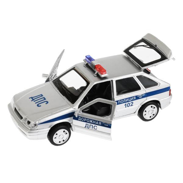 Машина металл свет-звук LADA-2114 "SAMARA" ПОЛИЦИЯ 12 см, двери, багаж, кор. Технопарк в кор.2*36шт