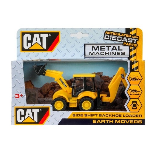 Машина металл caterpillar экскаватор-погрузчик, 15 см, дверь, инерция Технопарк в кор.2*24шт