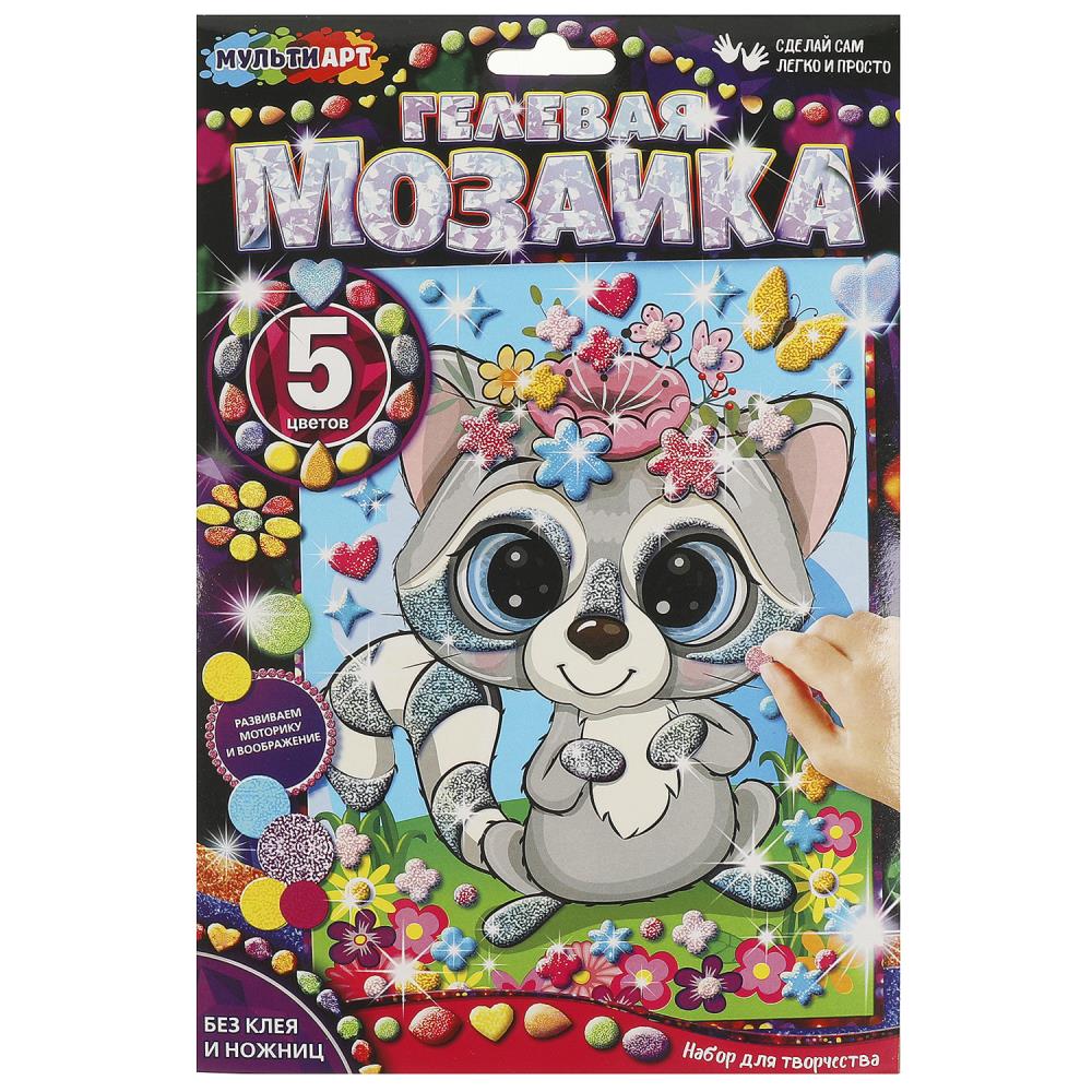 Гелевая мозаика 17*23 см енот МУЛЬТИ АРТ в кор.100шт