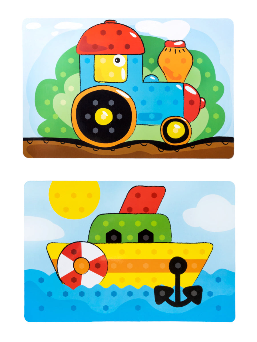 Мозаика для самых маленьких Baby Toys "Трактор" d2,5/7 цв (107 эл)