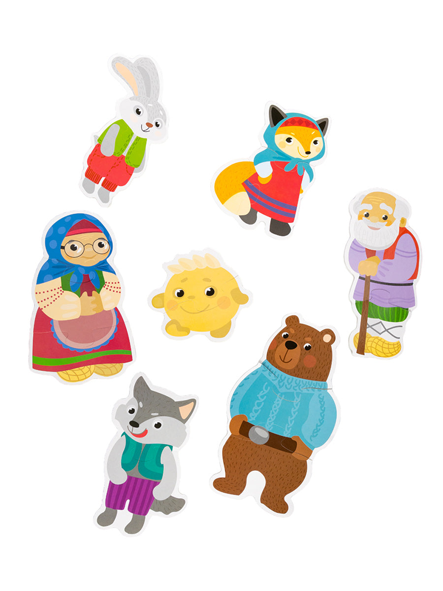 Пазлы-контуры "Колобок" 7 фигурок Baby Toys (мягкие)